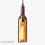 Suspension Led Bouteille Verre Coloré Luminaire Chambre