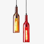 Suspension Led Bouteille Verre Coloré Luminaire Chambre