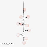 Suspension Led Branche Abat-Jour Verre Luminaire Chambre