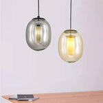 Suspension Led Bulle Verre Fumé Luminaire Chambre