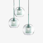 Suspension Led Cage Boule Verre Luminaire Chambre