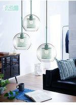 Suspension Led Cage Boule Verre Luminaire Chambre