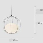 Suspension Led Cage Colorée Sphère Verre Noir Luminaire Chambre