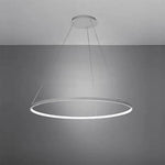 Suspension Led Cercle Design 80Cm Blanc Luminaire Chambre