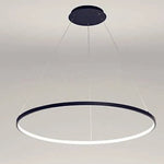 Suspension Led Cercle Design 80Cm Noir Luminaire Chambre