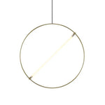 Suspension Led Cercle Doré Créatif Luminaire Doré