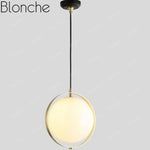 Suspension Led Cercle Doré Verre Luminaire Chambre