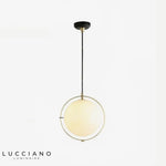 Suspension Led Cercle Doré Verre Luminaire Chambre