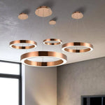 Suspension Led Cercle Métal Épais Luxury Luminaire Chambre