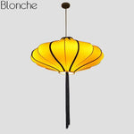 Suspension Led Chinoise Colorée Jaune / 60X26Cm Luminaire Chambre