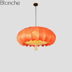 Suspension Led Chinoise Colorée Orange / 60X26Cm Luminaire Chambre