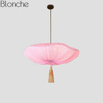 Suspension Led Chinoise Colorée Rose / 60X26Cm Luminaire Chambre