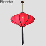 Suspension Led Chinoise Colorée Rouge / 60X26Cm Luminaire Chambre