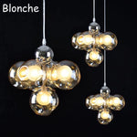 Suspension Led Chromée Moderne En Verre Luminaire Chambre