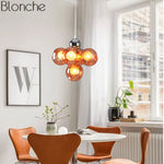 Suspension Led Chromée Moderne En Verre Luminaire Chambre