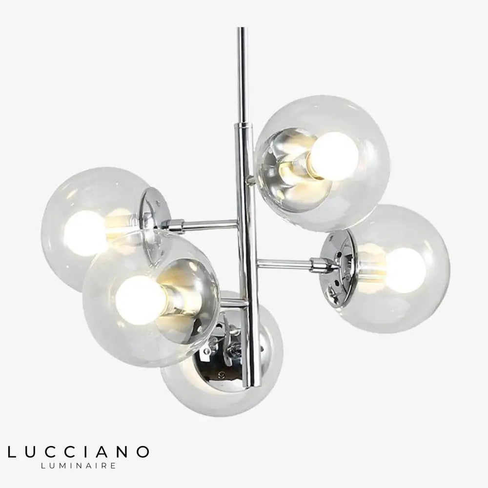 Suspension Led Chromée Verre Elegant Luminaire Cuivre