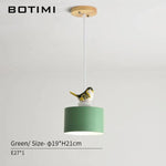 Suspension Led Colorée Avec Oiseau Botimi Vert Luminaire Chambre