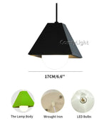 Suspension Led Colorée Triangulaire Luminaire Chambre