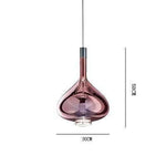 Suspension Led Conique Verre Créative Rose Luminaire Chambre