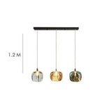 Suspension Led Créative Abat-Jour Verre 3 Lampes - Allongé Mixte Luminaire Chambre