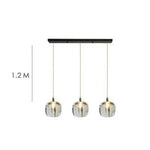 Suspension Led Créative Abat-Jour Verre 3 Lampes - Allongé Transparent Luminaire Chambre