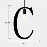 Suspension Led Créative Lettres Métal C Luminaire Chambre