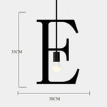 Suspension Led Créative Lettres Métal E Luminaire Chambre