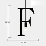 Suspension Led Créative Lettres Métal F Luminaire Chambre