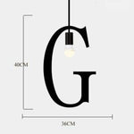 Suspension Led Créative Lettres Métal G Luminaire Chambre