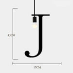 Suspension Led Créative Lettres Métal J Luminaire Chambre