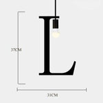 Suspension Led Créative Lettres Métal L Luminaire Chambre