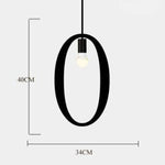 Suspension Led Créative Lettres Métal O Luminaire Chambre