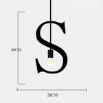 Suspension Led Créative Lettres Métal S Luminaire Chambre