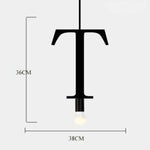 Suspension Led Créative Lettres Métal T Luminaire Chambre