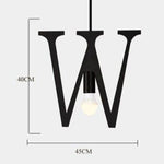 Suspension Led Créative Lettres Métal W Luminaire Chambre