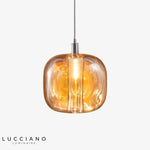 Suspension Led Cristal Coloré Lua D11Cm Cognac / Chaude Luminaire Chambre