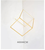 Suspension Led Cube Doré Branché 44X44Cm Luminaire Chambre