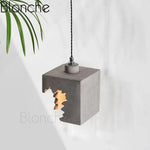 Suspension Led Cube Gris Moderne Luminaire Cuivre