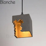 Suspension Led Cube Gris Moderne Luminaire Cuivre