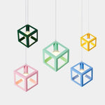 Suspension Led Cube Métallique Coloré Luminaire Chambre