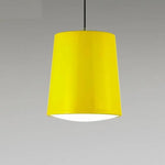 Suspension Led Cylindre Aluminium Coloré Jaune Luminaire Chambre