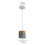 Suspension Led Cylindre Métal Bois Design Luminaire Chambre