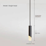 Suspension Led Cylindre Métal Loft Noir Luminaire Chambre