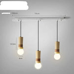 Suspension Led Cylindrique Bois Cuir Combinaison Luminaire Chambre