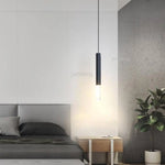 Suspension Led Cylindrique Métal Bar Luminaire Chambre