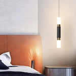 Suspension Led Cylindrique Métal Noir Luminaire Chambre