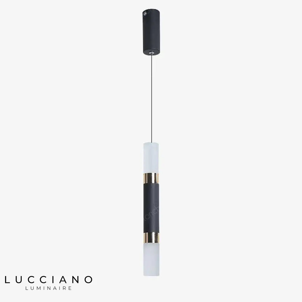 Suspension Led Cylindrique Métal Noir Luminaire Chambre