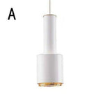 Suspension Led Cylindrique Métallique A / Blanc Luminaire Doré