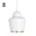 Suspension Led Cylindrique Métallique B / Blanc Luminaire Doré