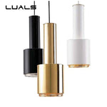 Suspension Led Cylindrique Métallique Luminaire Doré